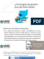 Sesion 6 Politicas y Estrategias de Gestion Educativa Del Nivel Medio