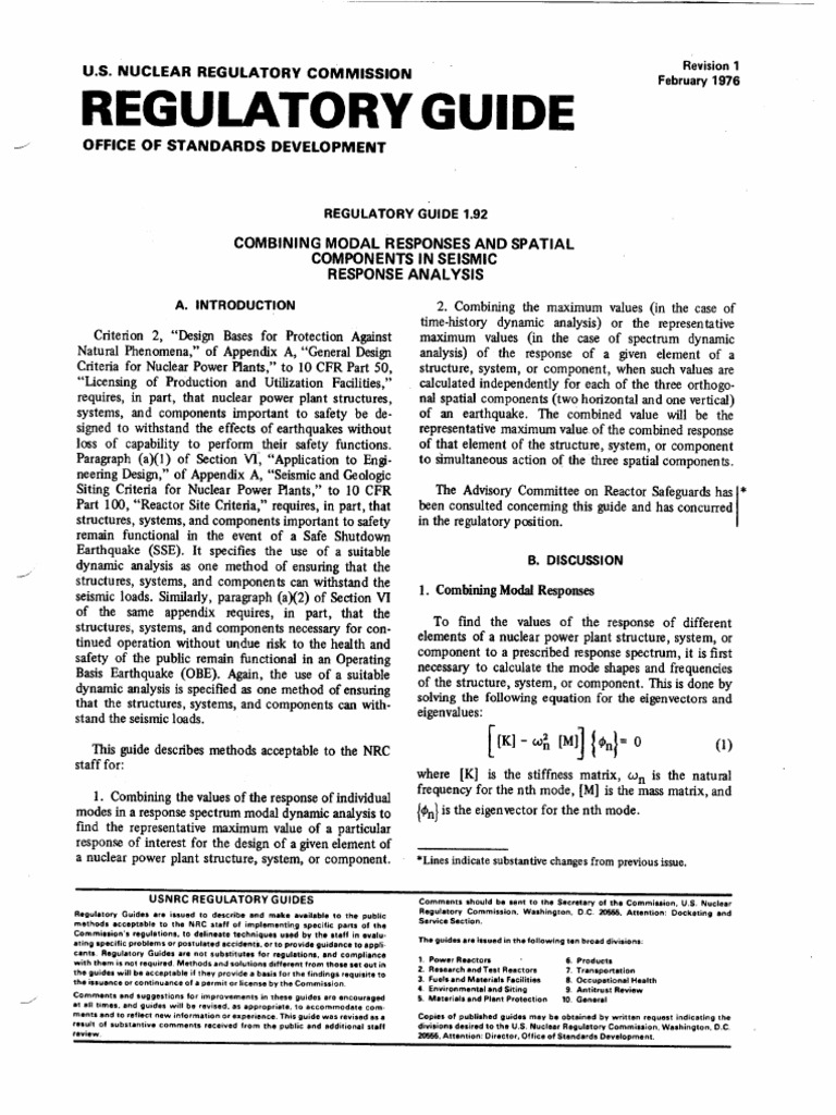 Regulatory Guide: U.S. Nuclear Regulatory Commission | PDF | Nuclear ...