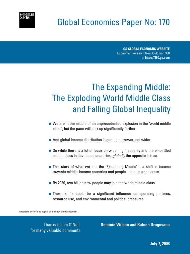 The Expanding Middle-The Exploding World Middle Class and Falling ...