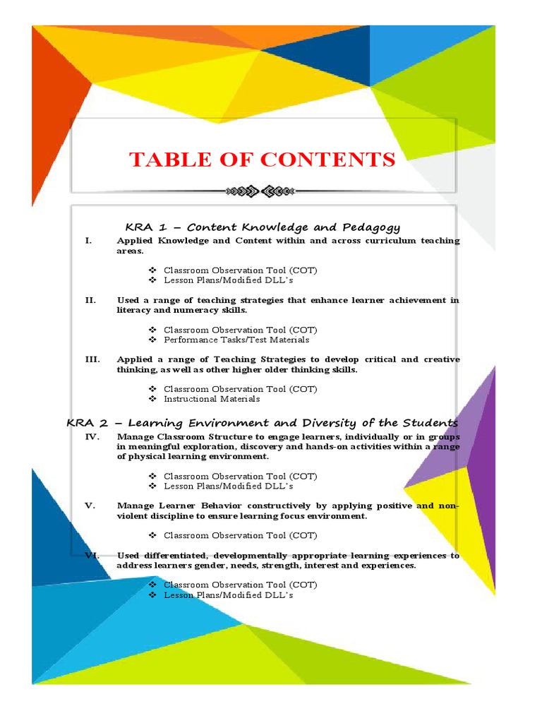 KRA 1 - Content Knowledge and Pedagogy | PDF | Lesson Plan | Curriculum