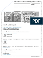 Atividade de Portugues Questoes Sobre Pronomes Possessivos 6º Ano Respostas