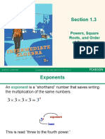 Section 1.3: Powers, Square Roots, and Order of Operations