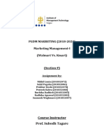 PGDM MAKRETING (2018-2020) Marketing Management-I (Walmart vs. Kmart)
