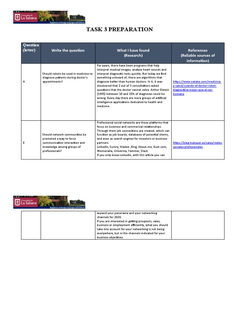 Task 3 Preparation | PDF | Linked In | Medicine