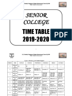 Senior College: Time Table 2019-2020