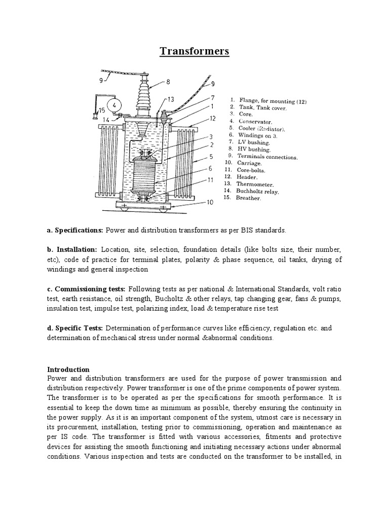 Lecture Notes Transformer Installation Pdf Pdf Transformer