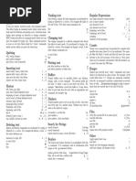 Vi Reference Card: Yanking Text Regular Expressions