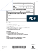 Friday 11 January 2019: Further Pure Mathematics