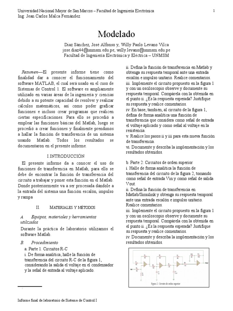 Uso de MATLAB en Sistemas de Control I | PDF | Matlab | Electrónica