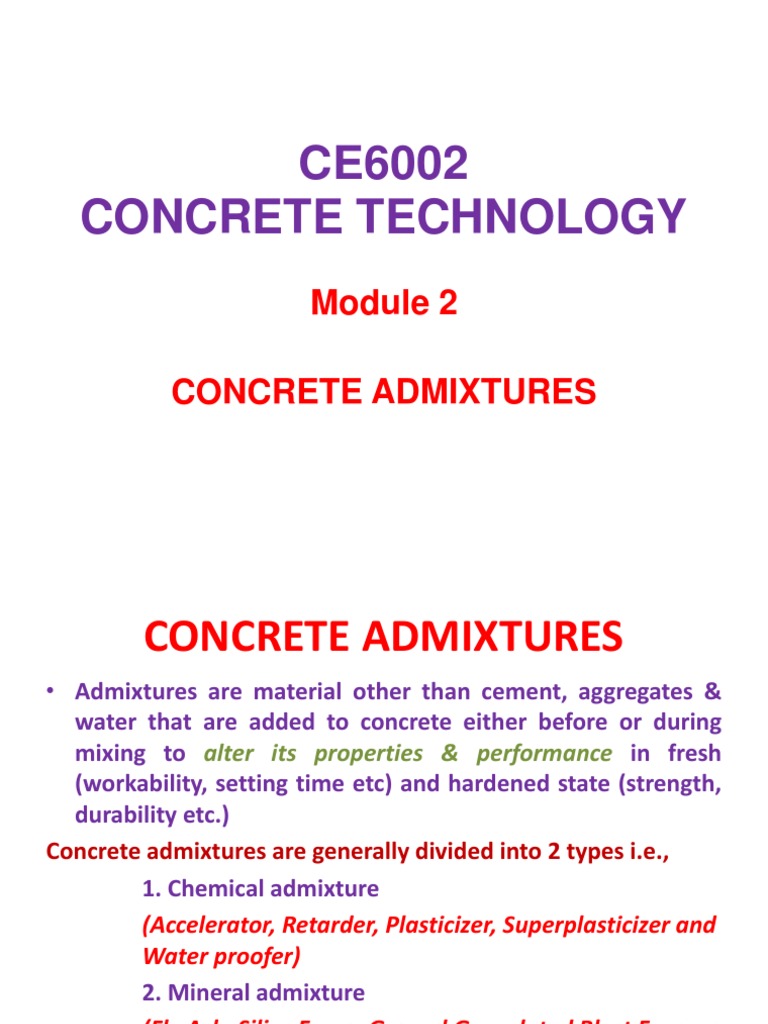 Concrete Admixture | PDF | Concrete | Fly Ash