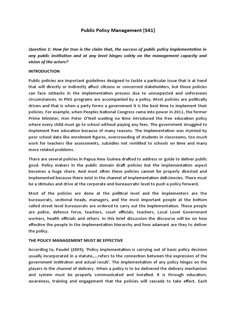Effective Public Policy Management | PDF | Bureaucracy | Policy