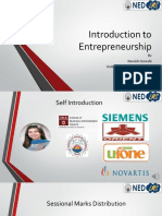 Introduction To Entrepreneurship: by Beenish Qureshi Visiting Faculty NED University