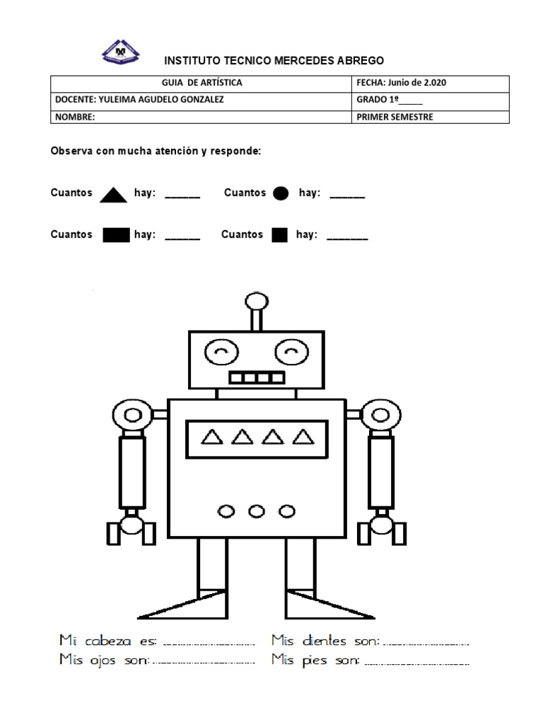 Robot Geométrico para Colorear | PDF