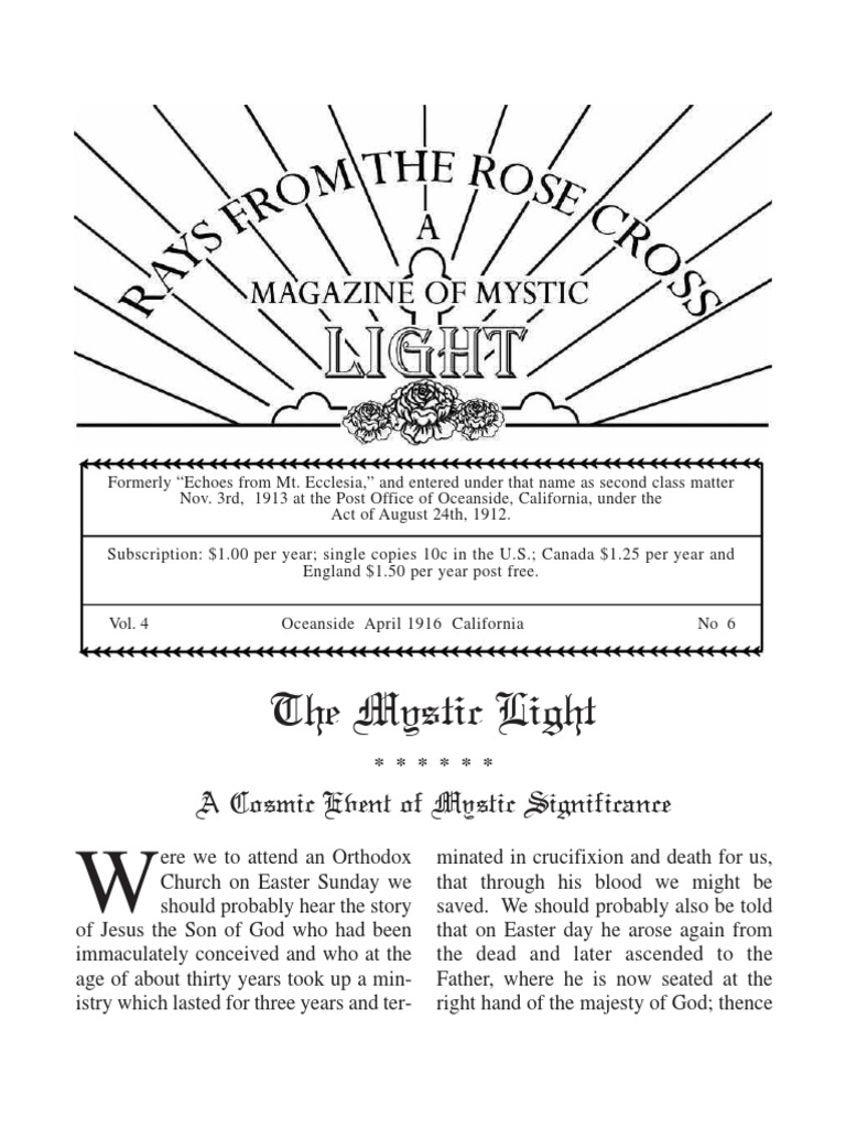 The Mystic Light: A Cosmic Event of Mystic Significance | PDF | Lamb Of ...