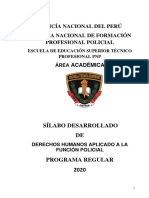 Silabus de Derechos Humanos Aplicados A La Función Policial