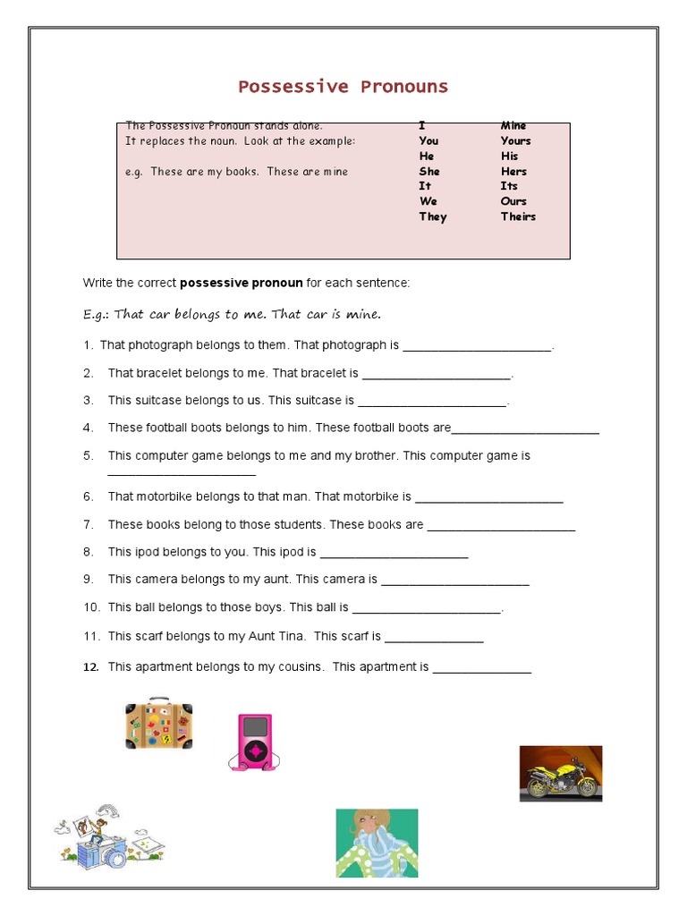 Possessive Pronouns 1 Pdf
