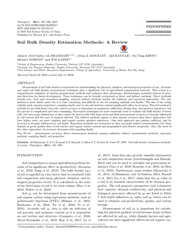 Review of Soil Bulk Density Methods | PDF | Soil | Gamma Ray