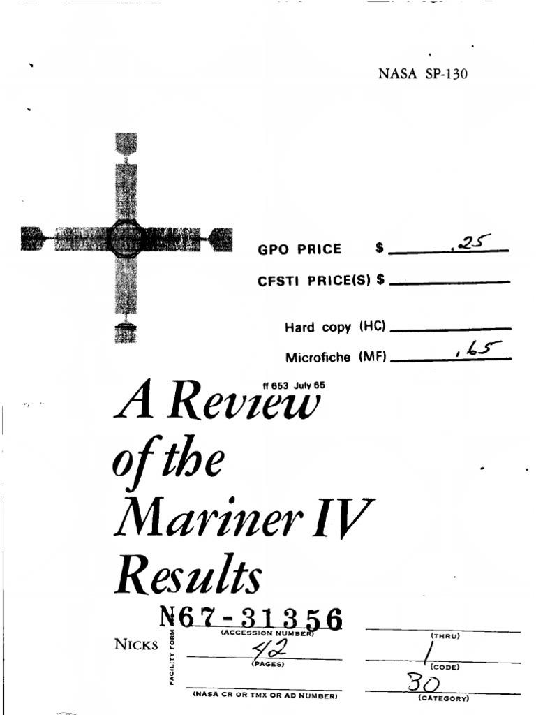 Mariner IV Mission Overview and Results | PDF | Mariner Program | Mars