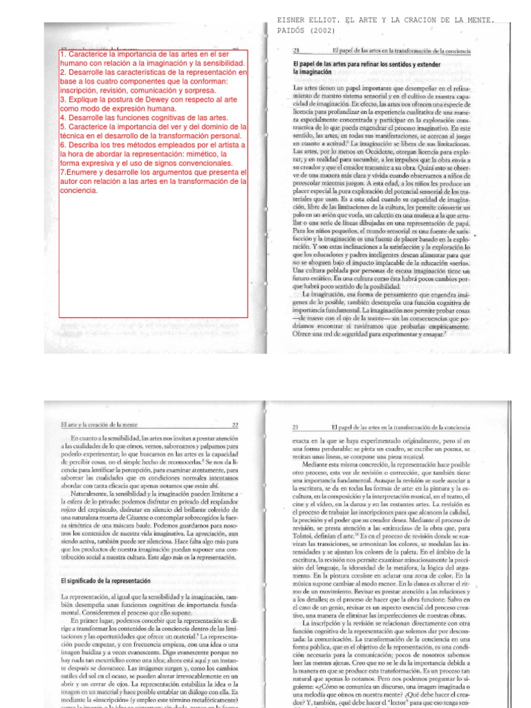 EISNER. El Arte y La Creación de La Mente Cap. 1 Pag. 21 - 43 | PDF