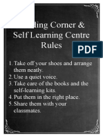 Reading Corner & Self Learning Centre Rules