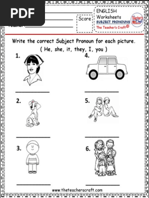 worksheet subject pronoun pdf grammar syntax