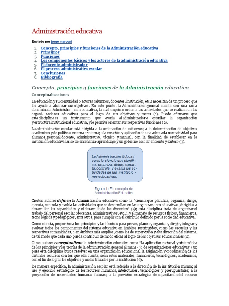 Principios y Funciones de la Administración Educativa | PDF ...