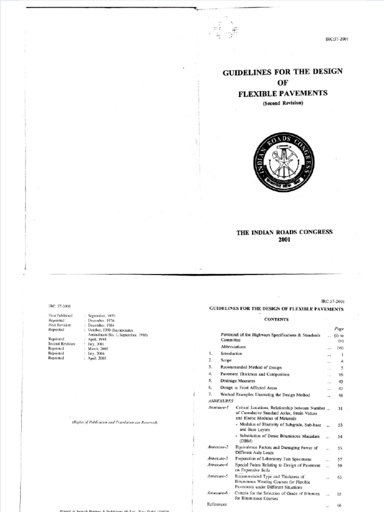 Irc 37 2001 Design Flexible Pavements | PDF | Road Surface | Road Transport