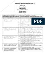 Business Research Methods: Project (Part 1)