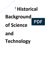 Brief Historical Background of Science and Technology