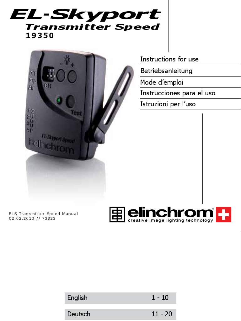 Elinchrom Skyport - Transmitter Manual | PDF | Radio | Electromagnetic ...