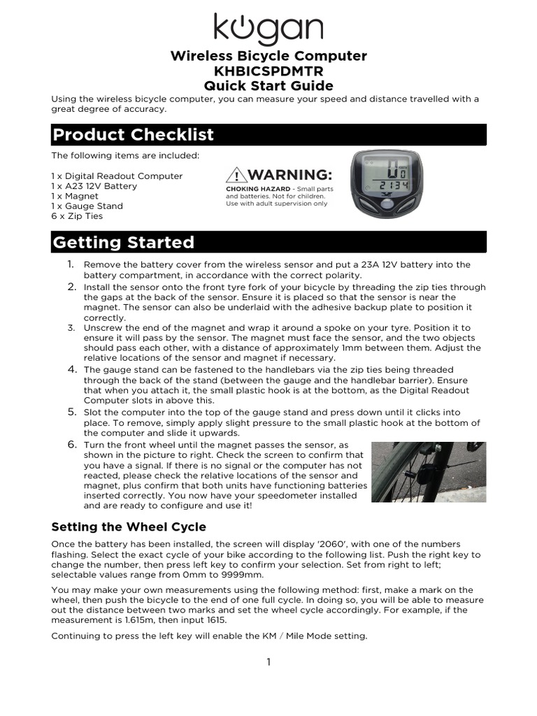 trek bicycle computer manual Wireless Bicycle Computer Setup Guide | PDF | Equipment