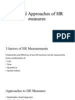 General Approaches of HR Measures