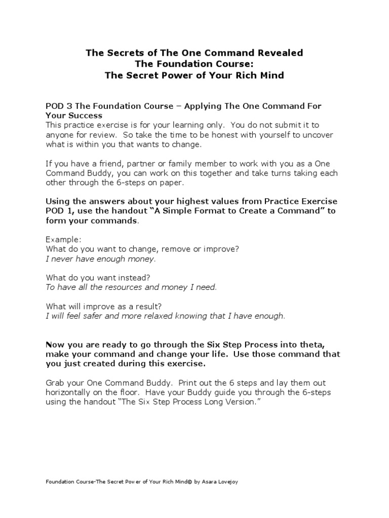 POD3 Foundation Course Practice | PDF