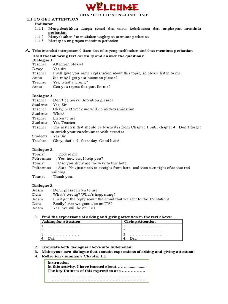 Lkpd Asking For Attention Docx Cognitive Science Psychology