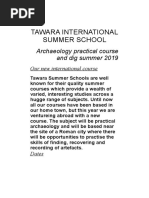 Tawara International Summer School: Archaeology Practical Course and Dig Summer 2019