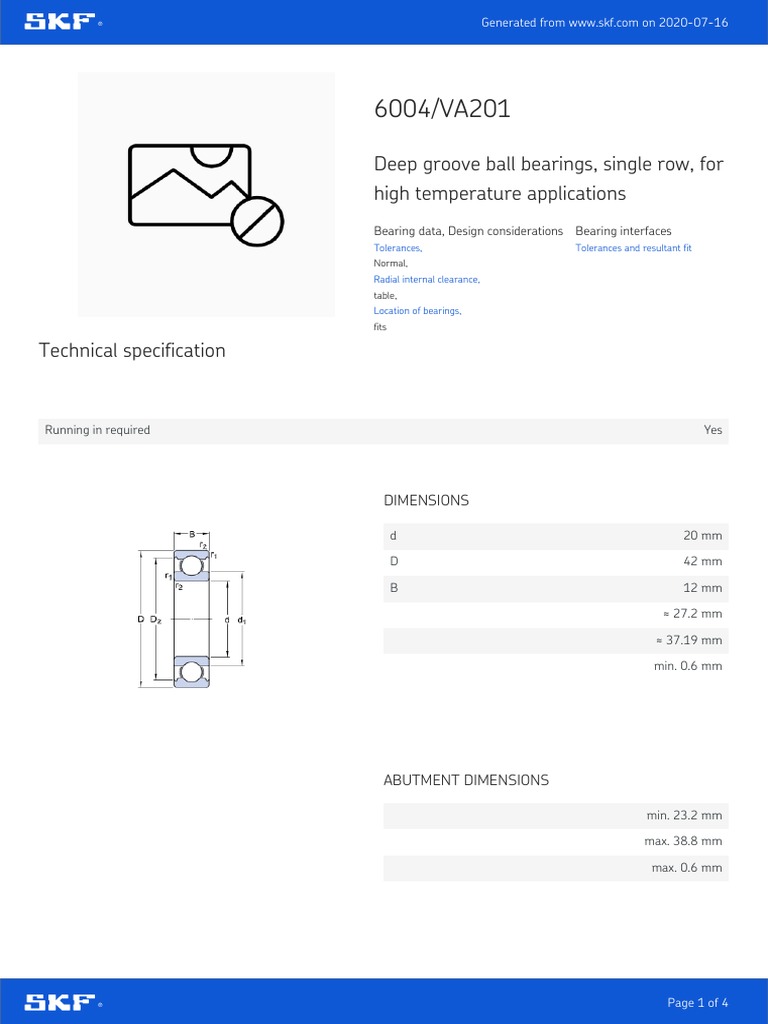 6004 Va1 0716 License Bearing Mechanical
