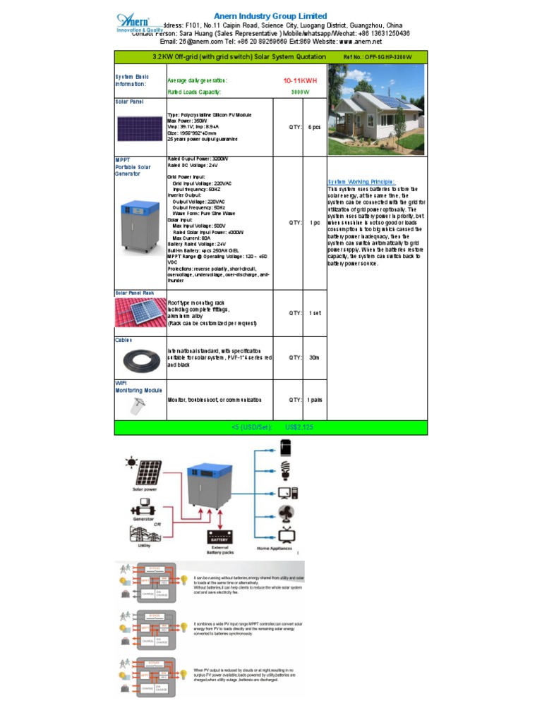 Anern Solar Generator System Quotes | PDF | Solar Power | Solar Panel