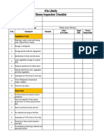 A'la Liberty Stores Inspection Checklist: Branch Date of Inspection Frequency of Inspection