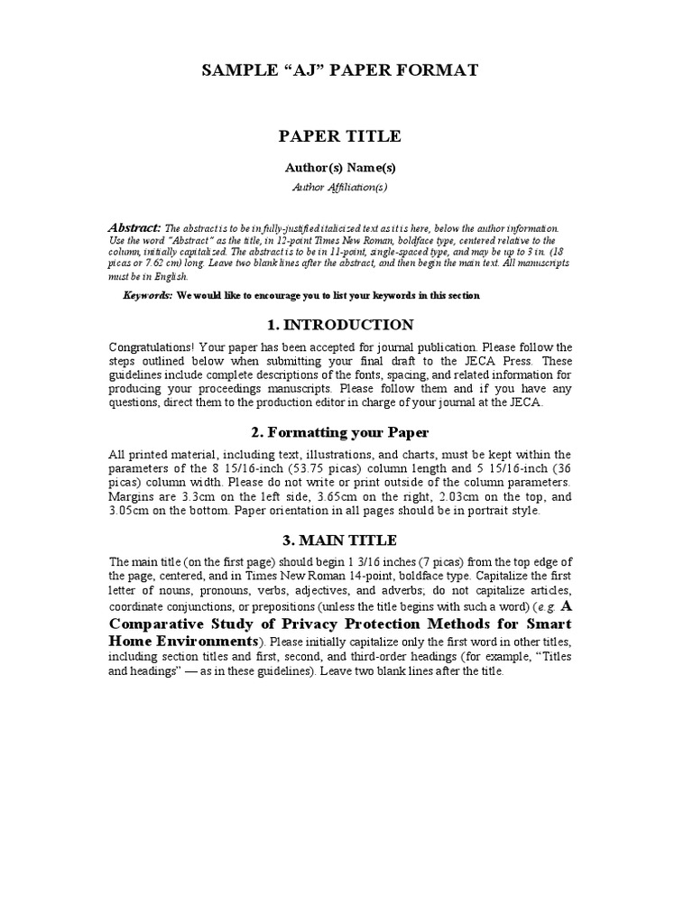 Paper Format of Aj | PDF | Writing | Printing