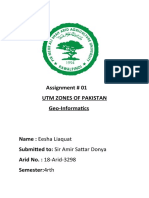 Assignment # 01: Utm Zones of Pakistan Geo-Informatics