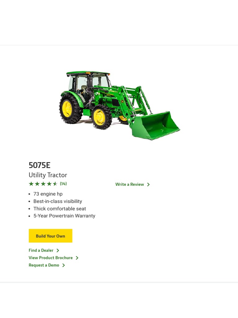 5E Utility Tractors 5075E John Deere US | PDF | Horsepower | Tractor