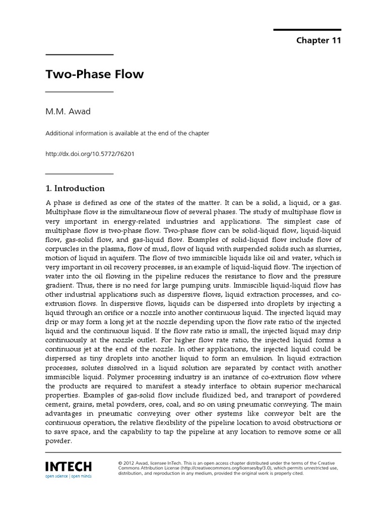 InTech-Two Phase Flow PDF | PDF | Reynolds Number | Fluid Dynamics