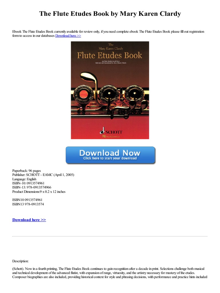 The Flute Etudes Book by Mary Karen Clardy Download Here PDF Books