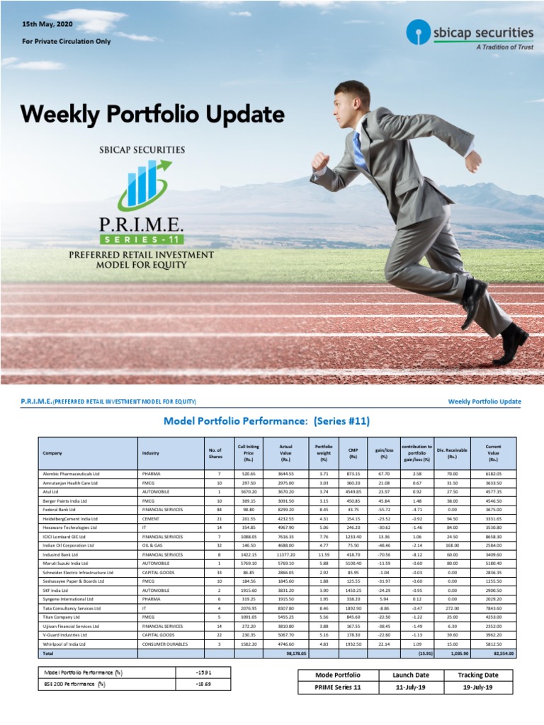 Weekly Update: Equity Model Portfolio | PDF | Securities (Finance ...