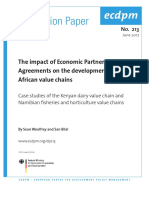 The Impact of Economic Partnership Agreements On The Development of African Value Chains