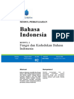 Modul 2 Fungsi Dan Kedudukan Bahasa Indonesia Genap