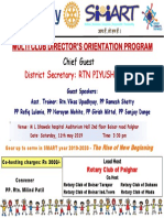 Multi Club Director'S Orientation Program: District Secretary: RTN PIYUSH SHAH