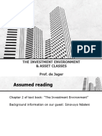 The Investment Environment & Asset Classes Prof. de Jager