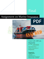 Final Assignment On Marine Insurance For International Trade Law-Tajuddin Ahamed