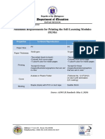 Department of Education: Minimum Requirements For Printing The Self-Learning Modules (SLMS)